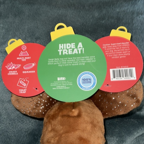 Bark Sleigh Belle medium size dog toy New - Picture 7 of 7